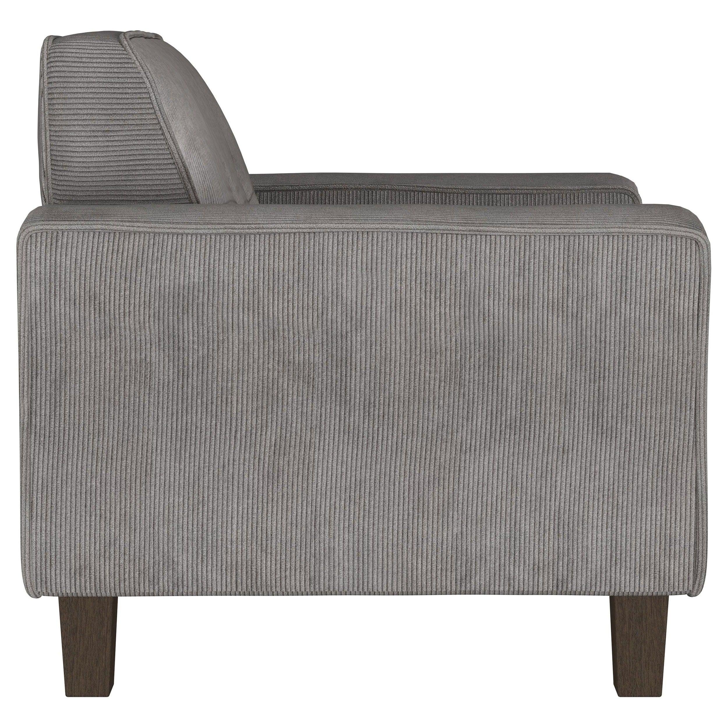 Coaster Fine Furniture - Deerhurst - Upholstered Tufted Track Arm Accent Chair - Charcoal - 5th Avenue Furniture