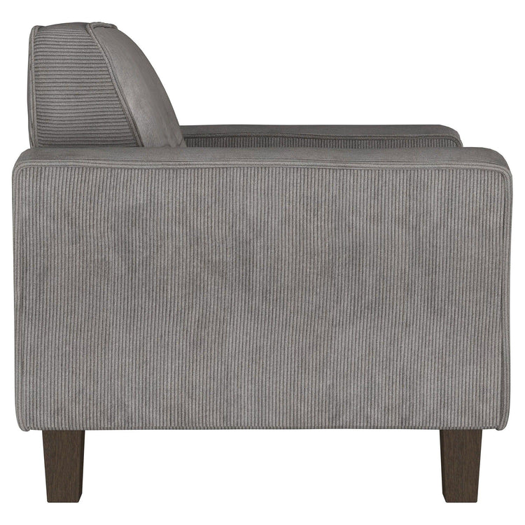 Coaster Fine Furniture - Deerhurst - Upholstered Tufted Track Arm Accent Chair - Charcoal - 5th Avenue Furniture