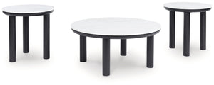 Signature Design by Ashley® - Xandrum - Black / White - Occasional Table Set (Set of 3) - 5th Avenue Furniture