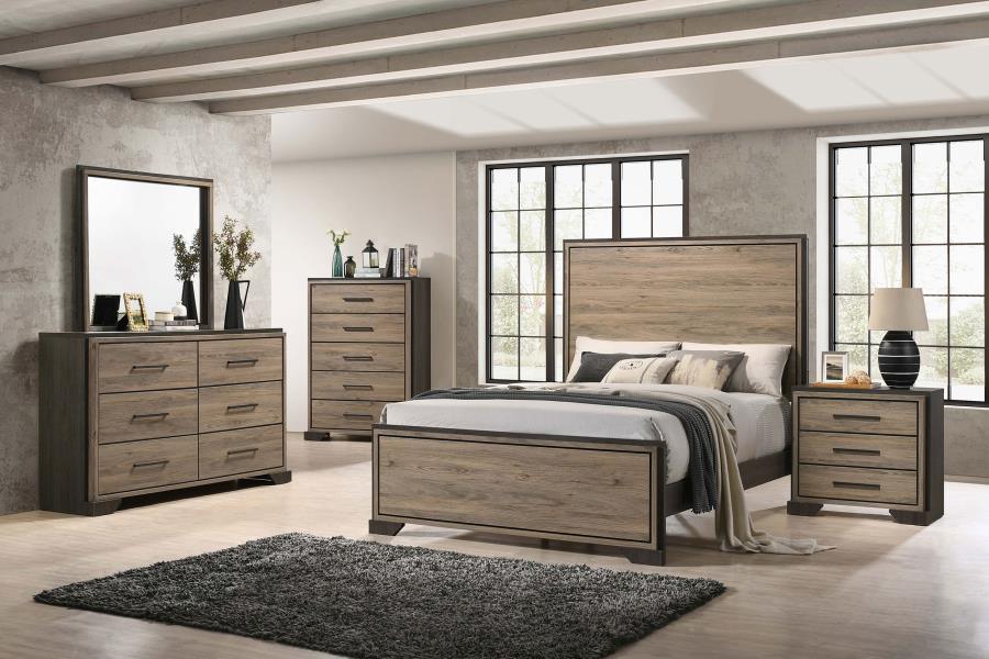 CoasterEveryday - Baker - 6-drawer Dresser With Mirror - Brown And Light Taupe - 5th Avenue Furniture