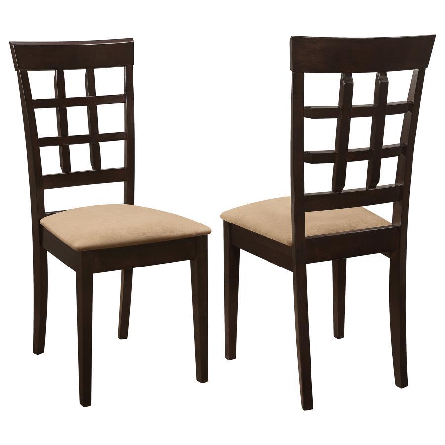 Gabriel - Lattice Back Side Chairs (Set of 2) - Cappuccino And Tan