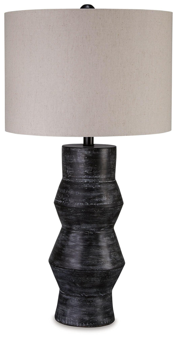 Signature Design by Ashley® - Kerbert - Distressed Black - Terracotta Table Lamp - 5th Avenue Furniture