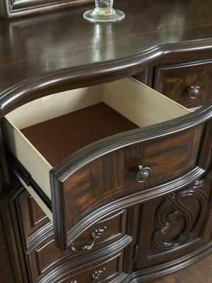 Steve Silver Furniture - Royale - Dresser & Mirror - Dark Brown - 5th Avenue Furniture