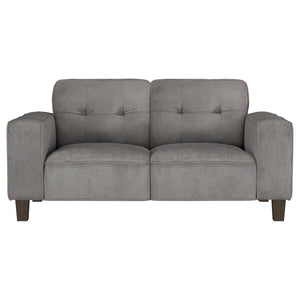 Coaster Fine Furniture - Deerhurst - Upholstered Tufted Track Arm Loveseat - Charcoal - 5th Avenue Furniture