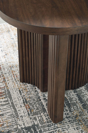 Signature Design by Ashley® - Korestone - Dark Brown - Round End Table - 5th Avenue Furniture