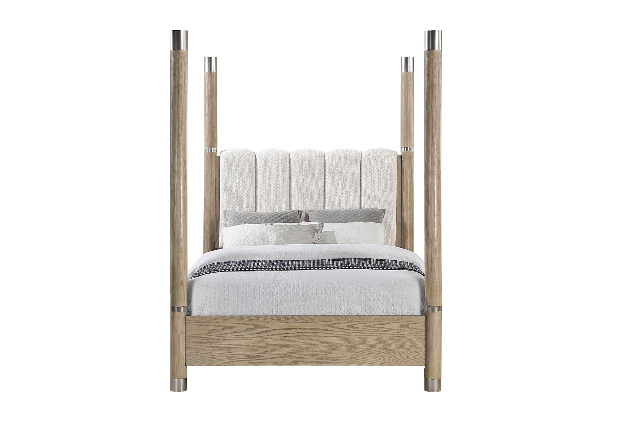 Santo - Queen Poster Bed - Light Brown