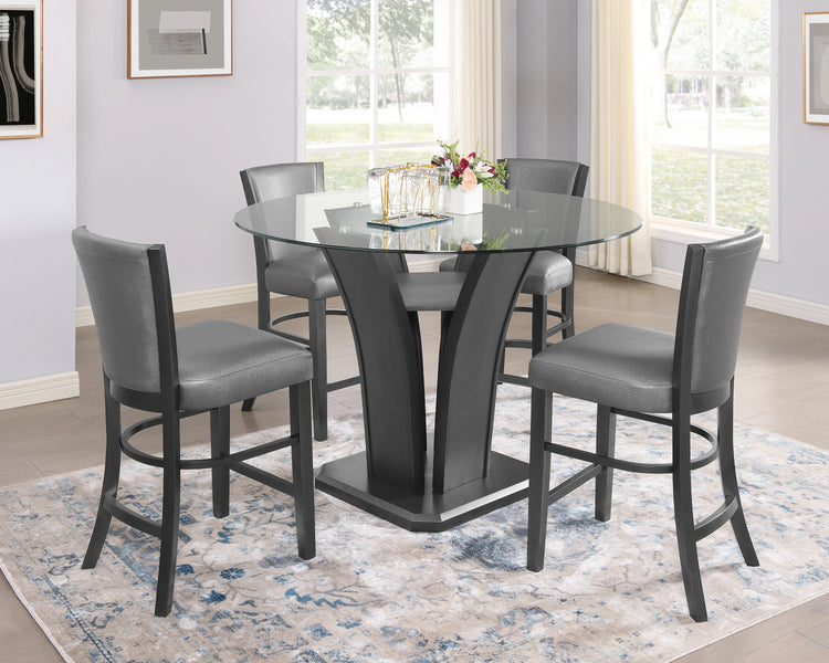 Camelia - 5pc Dining Set - Glittery Gray