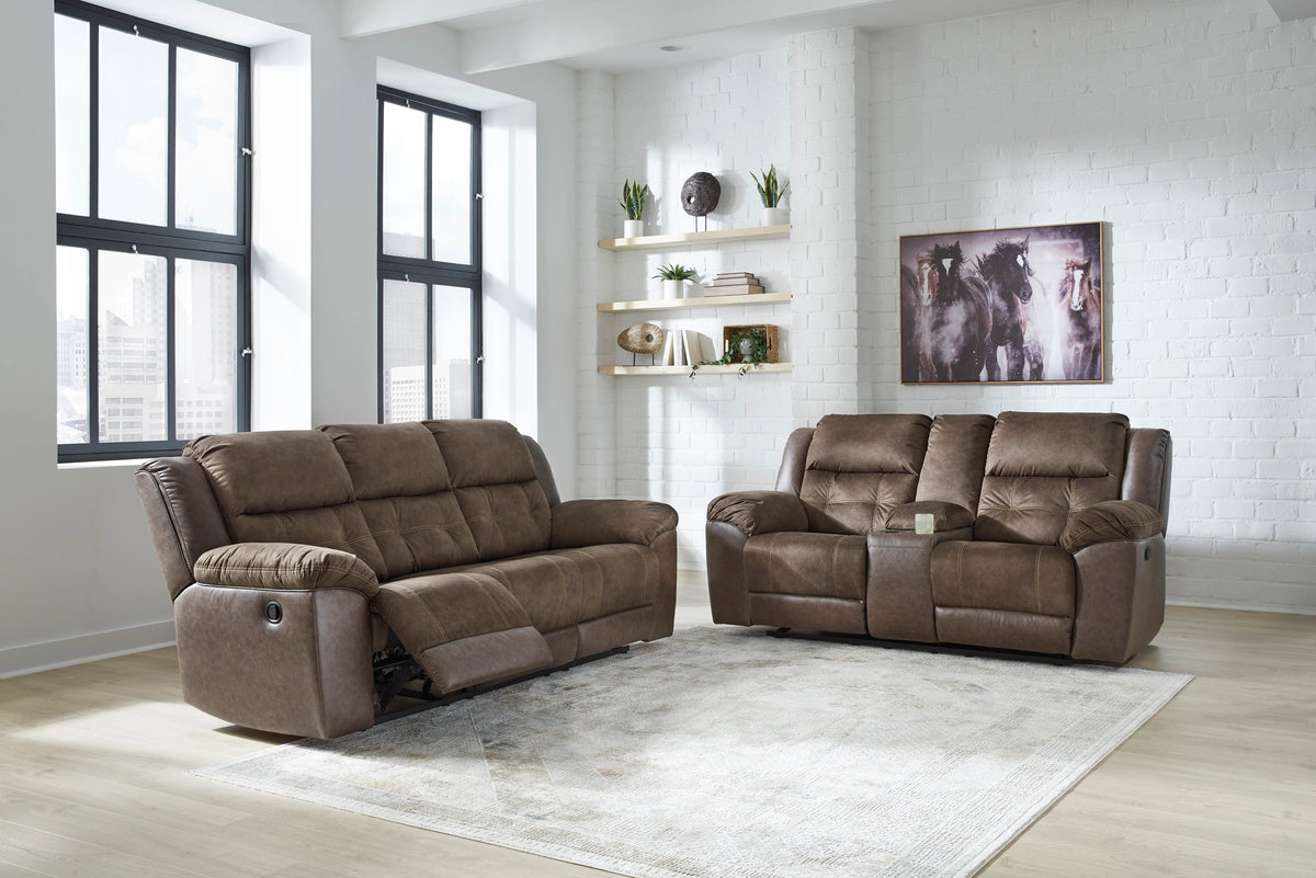 Florelle - Reclining Sofa & Loveseat - Chestnut