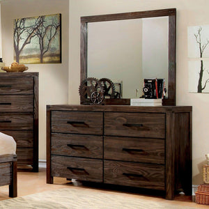 Furniture of America - Rexburg - Dresser - Wire - Brushed Rustic Brown - 5th Avenue Furniture