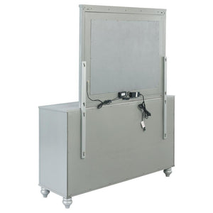 CoasterEssence - Gunnison - 6-drawer Dresser With Mirror - Silver Metallic - 5th Avenue Furniture