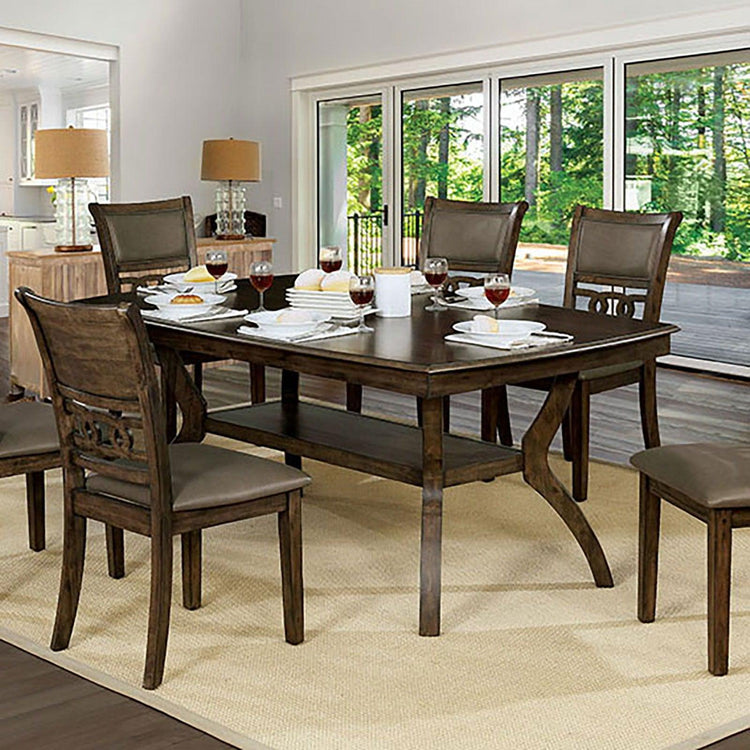 Furniture of America - Holly - Dining Table - Antique Walnut / Warm Gray - 5th Avenue Furniture