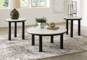 Signature Design by Ashley® - Xandrum - Black / White - Occasional Table Set (Set of 3) - 5th Avenue Furniture