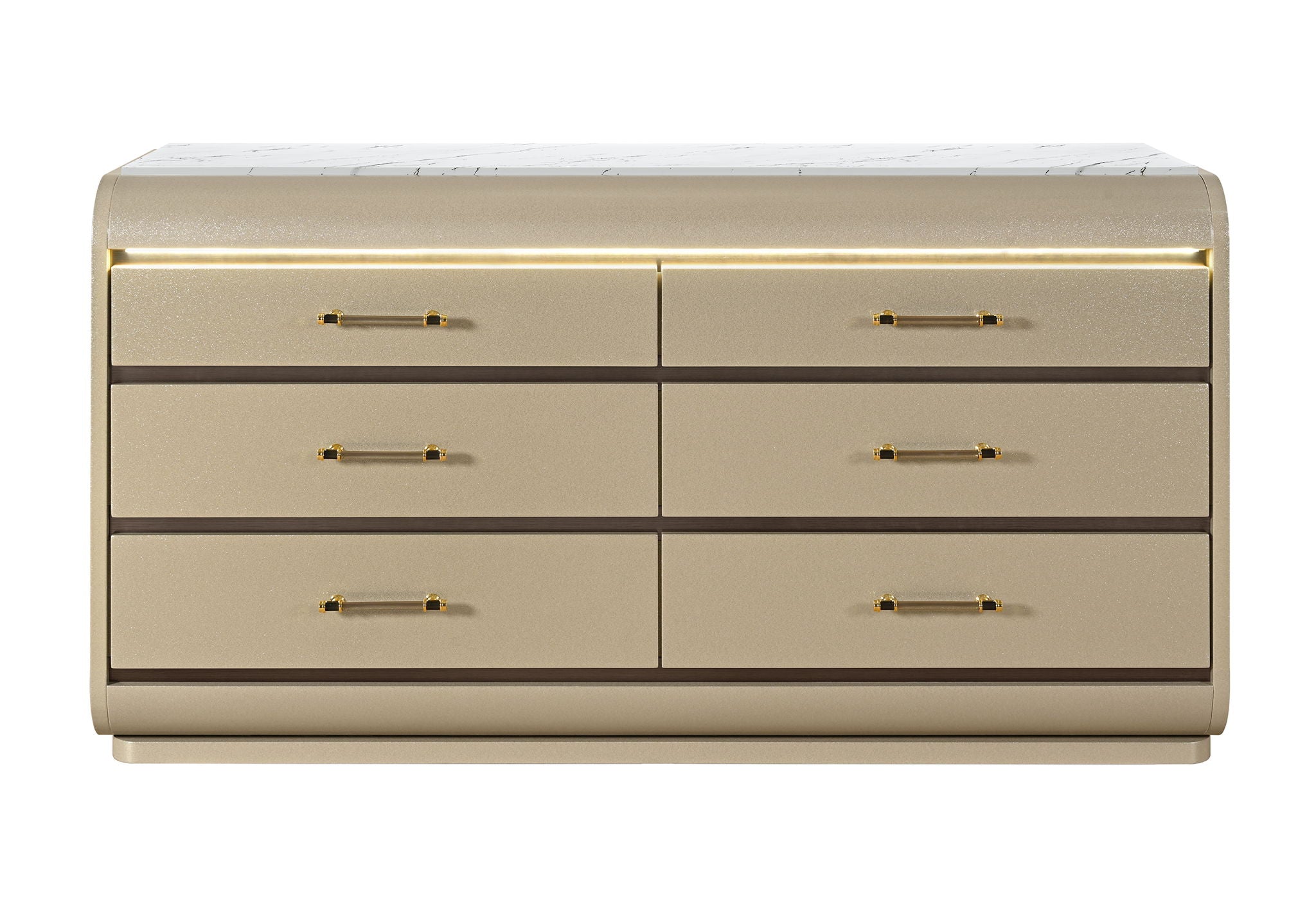 Genesis - Dresser With LED - Gold