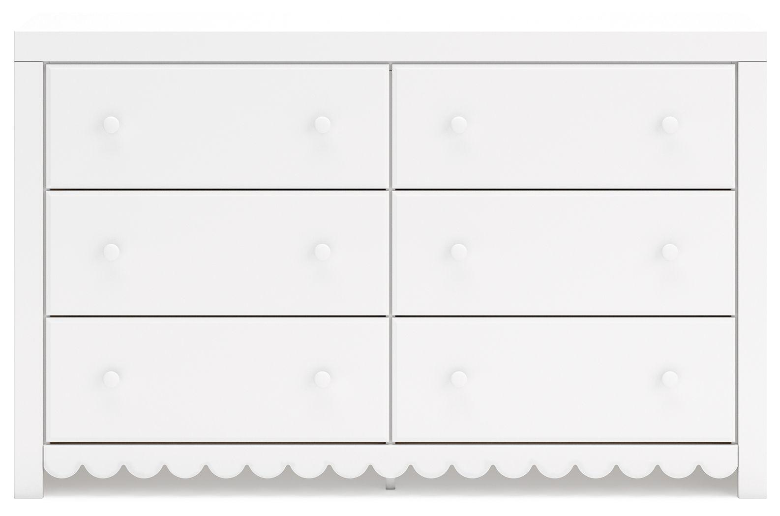 Signature Design by Ashley® - Mollviney - White - Six Drawer Dresser - 5th Avenue Furniture