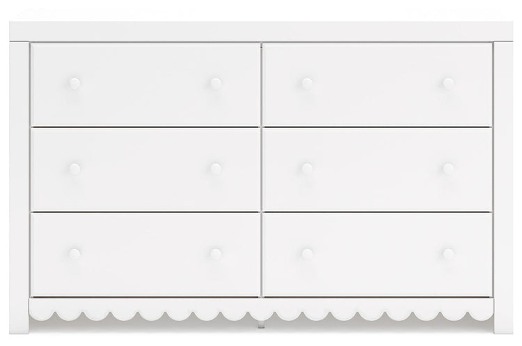 Signature Design by Ashley® - Mollviney - White - Six Drawer Dresser - 5th Avenue Furniture