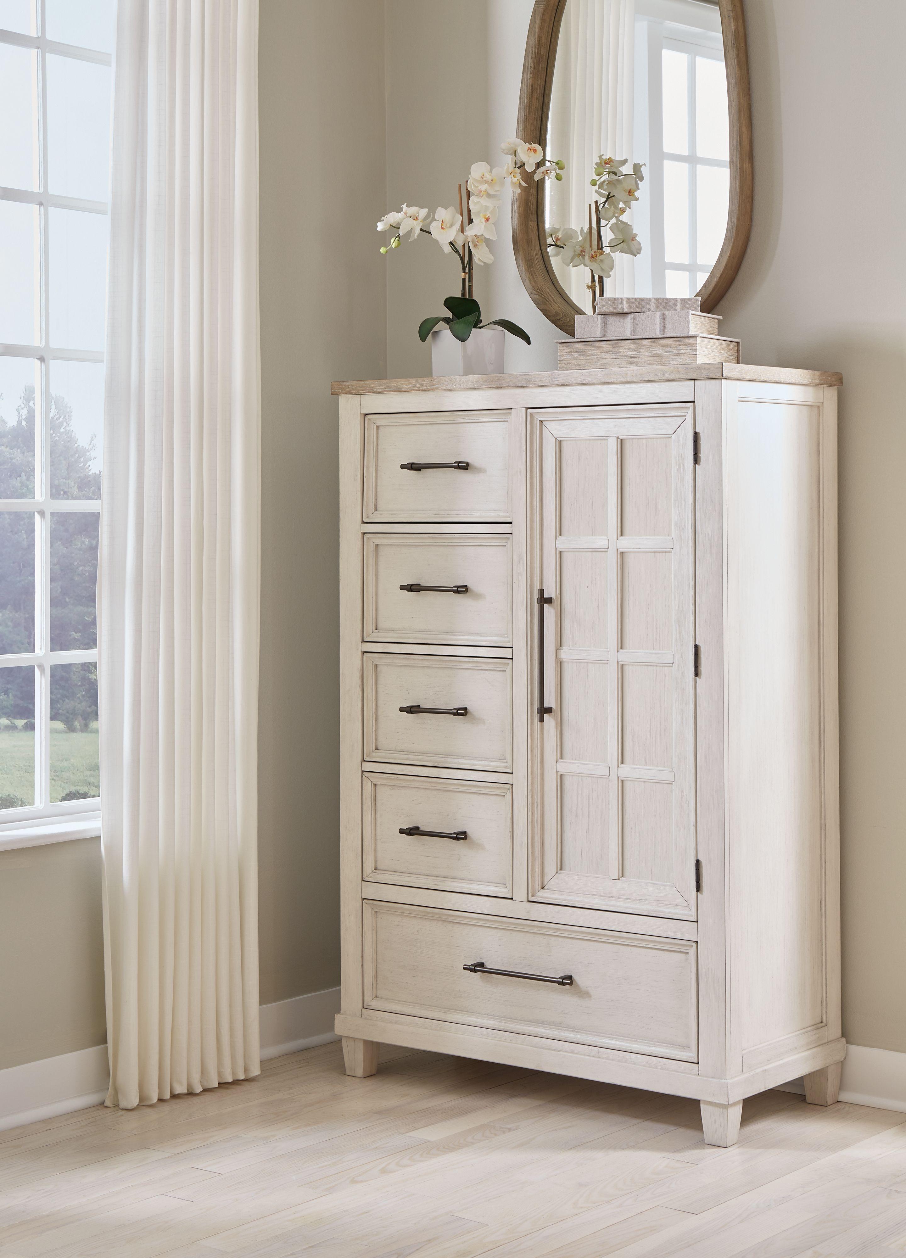 Benchcraft® - Shaybrock - Antique White / Brown - Door Chest - 5th Avenue Furniture