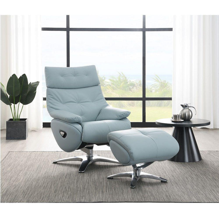 ACME - Janella - Motion Accent Chair With Swivel & Ottoman - Babyblue - 5th Avenue Furniture