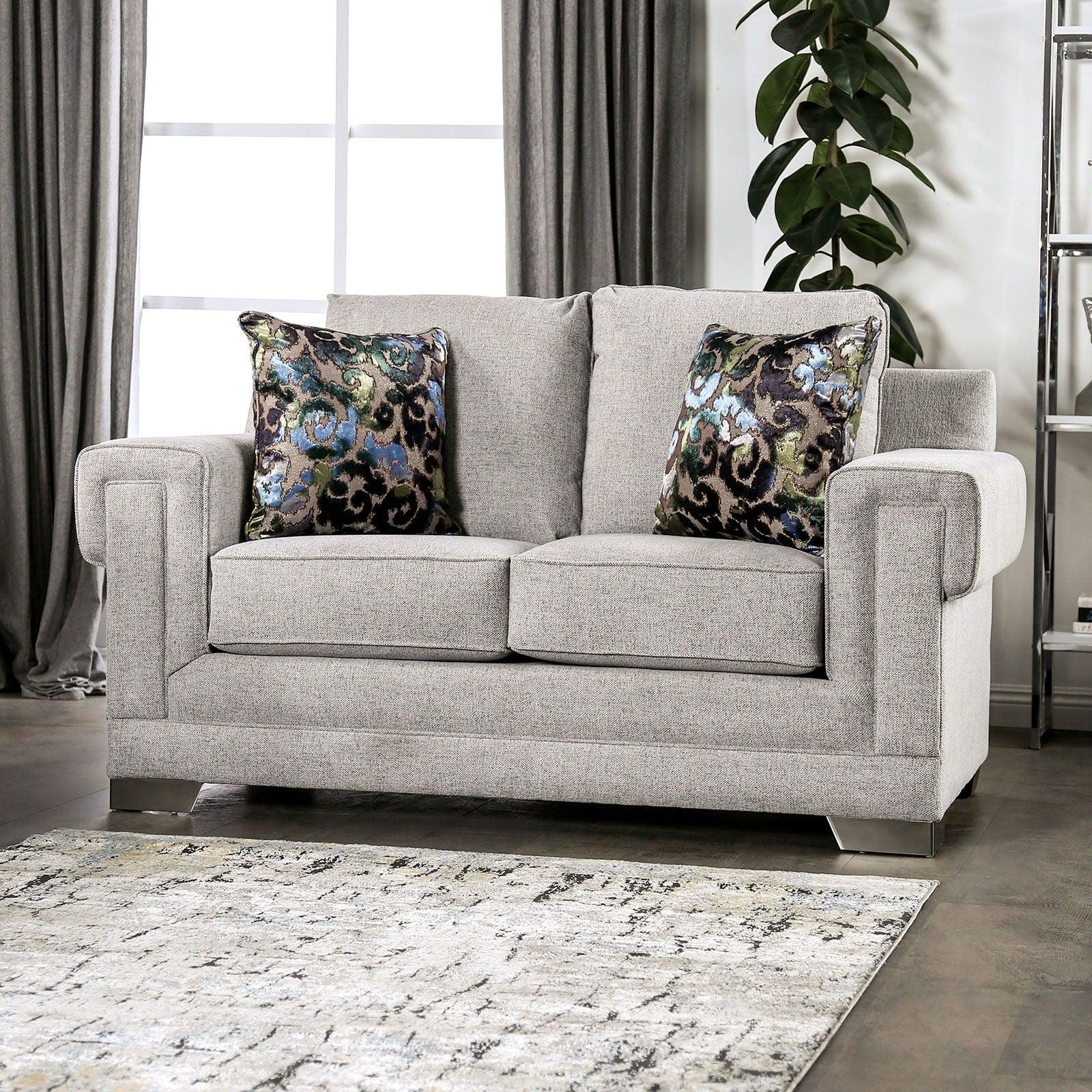 Furniture of America - Atherstone - Loveseat - Light Gray - 5th Avenue Furniture