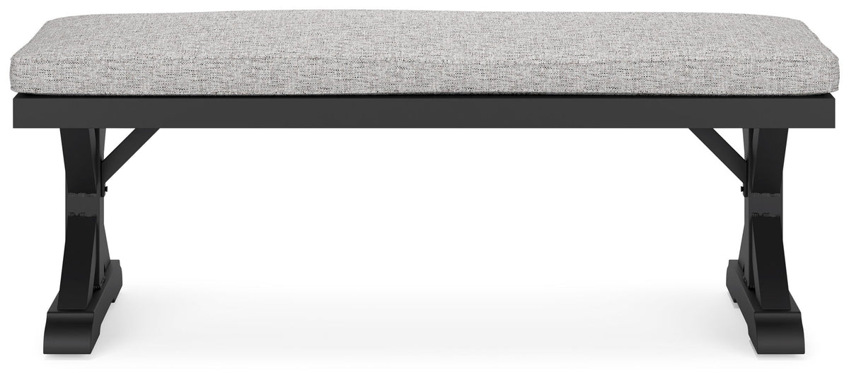 Beachcroft - Bench With Cushion - Black / Light Gray