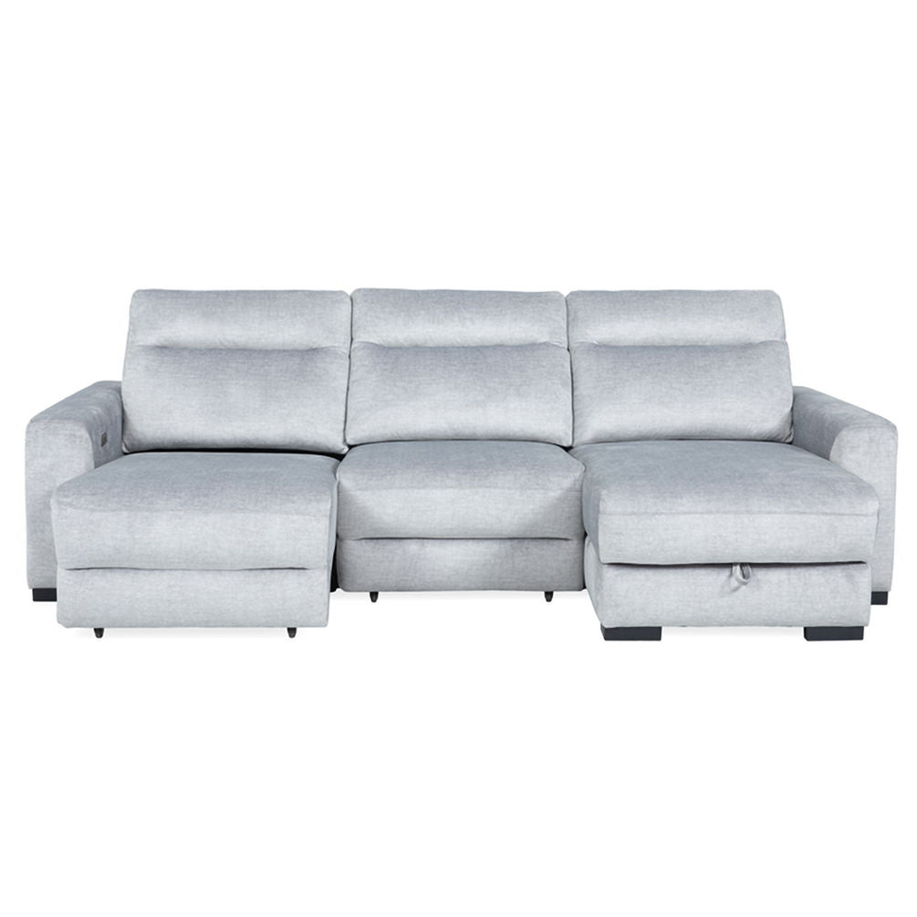 Elliot - 3 Piece Modular Lift Top Storage Sectional - Sterling