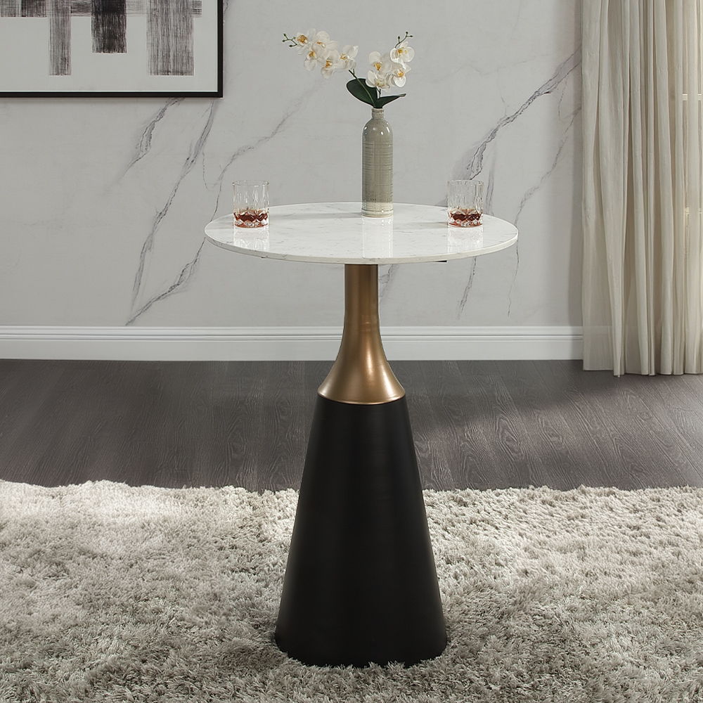 Jaramillo - Counter Height Table - Natural Marble Top & Black Finish