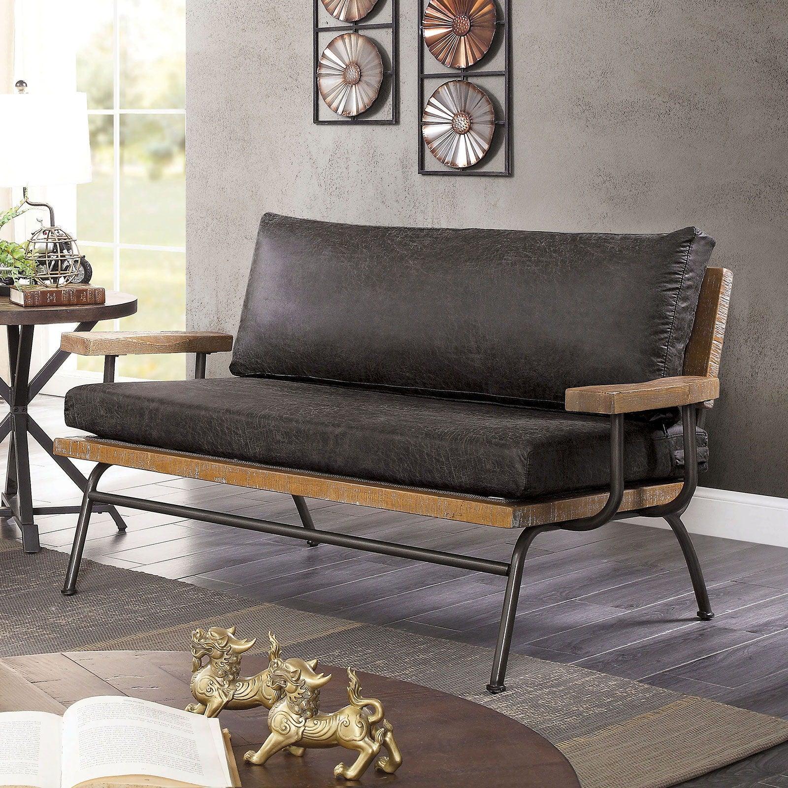 Furniture of America - Santiago - Loveseat - Dark Gray - 5th Avenue Furniture