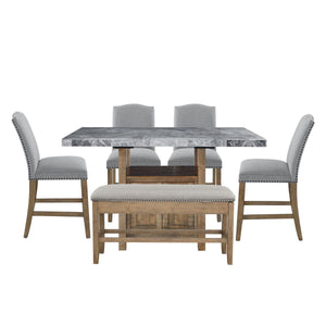Steve Silver Furniture - Grayson - Counter Dining Set - Distressed Wood Base - 5th Avenue Furniture