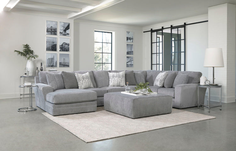 Jackson - Glacier - Sectional With 9 Accent Pillows And Ottoman Set - 5th Avenue Furniture