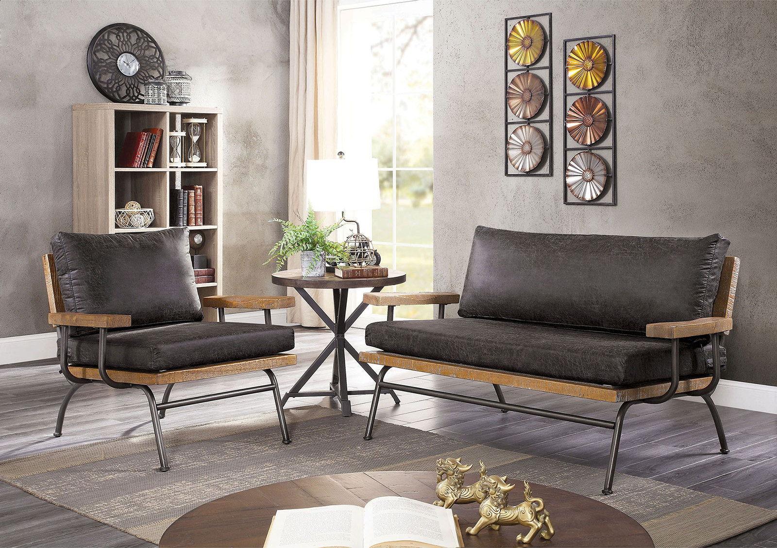 Furniture of America - Santiago - Loveseat - Dark Gray - 5th Avenue Furniture