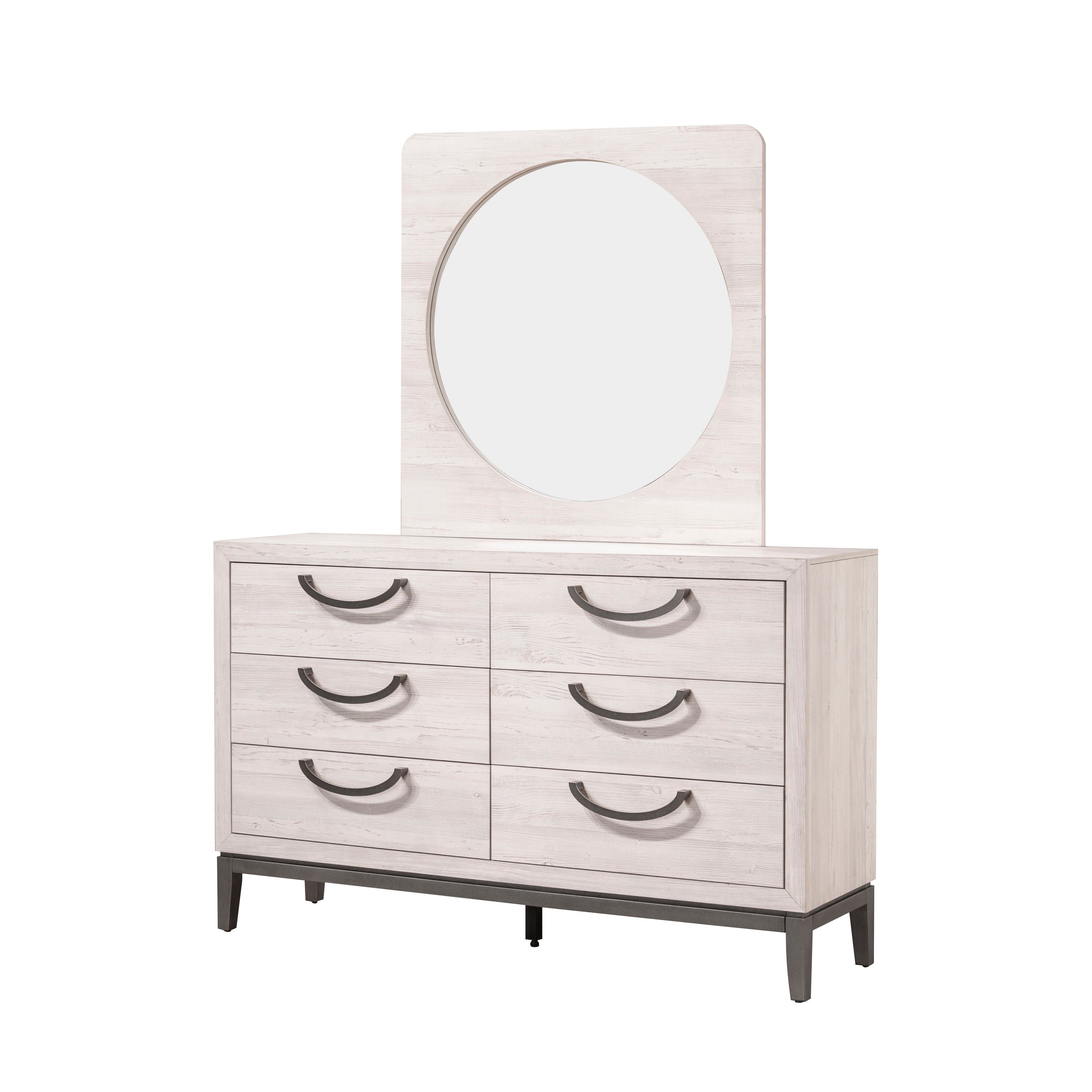 Veda - Dresser And Mirror - Pearl Silver