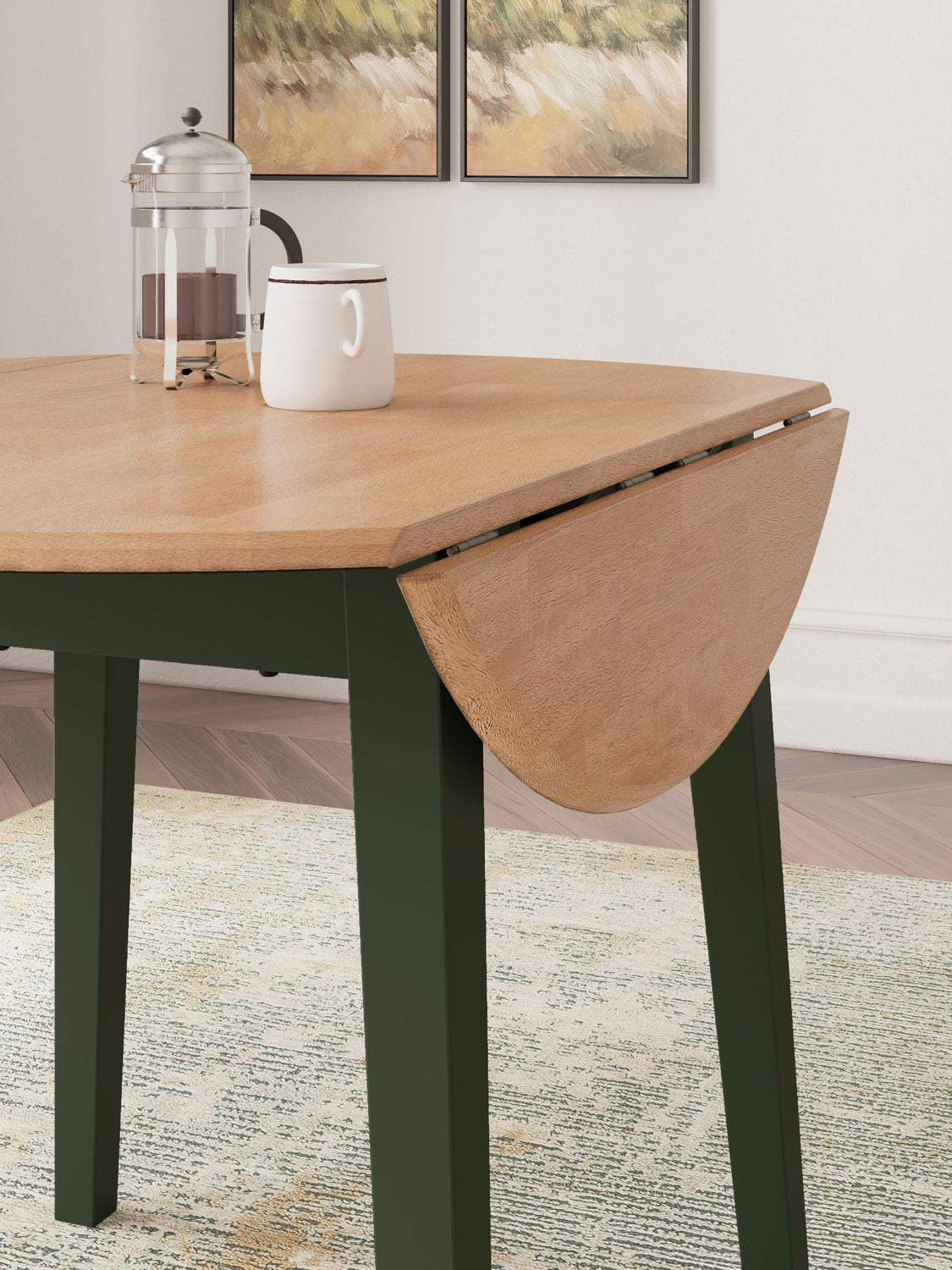 Signature Design by Ashley® - Gesthaven - Round Dining Room Drop Leaf Table - 5th Avenue Furniture