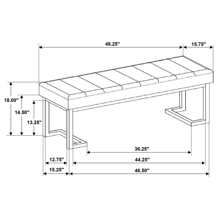 Coaster Fine Furniture - Mesa - Upholstered Entryway Accent Bench - 5th Avenue Furniture