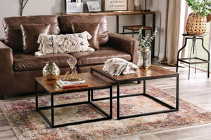 Furniture of America - Larkspur - 2 Piece Table Set - Natural Tone / Black - 5th Avenue Furniture