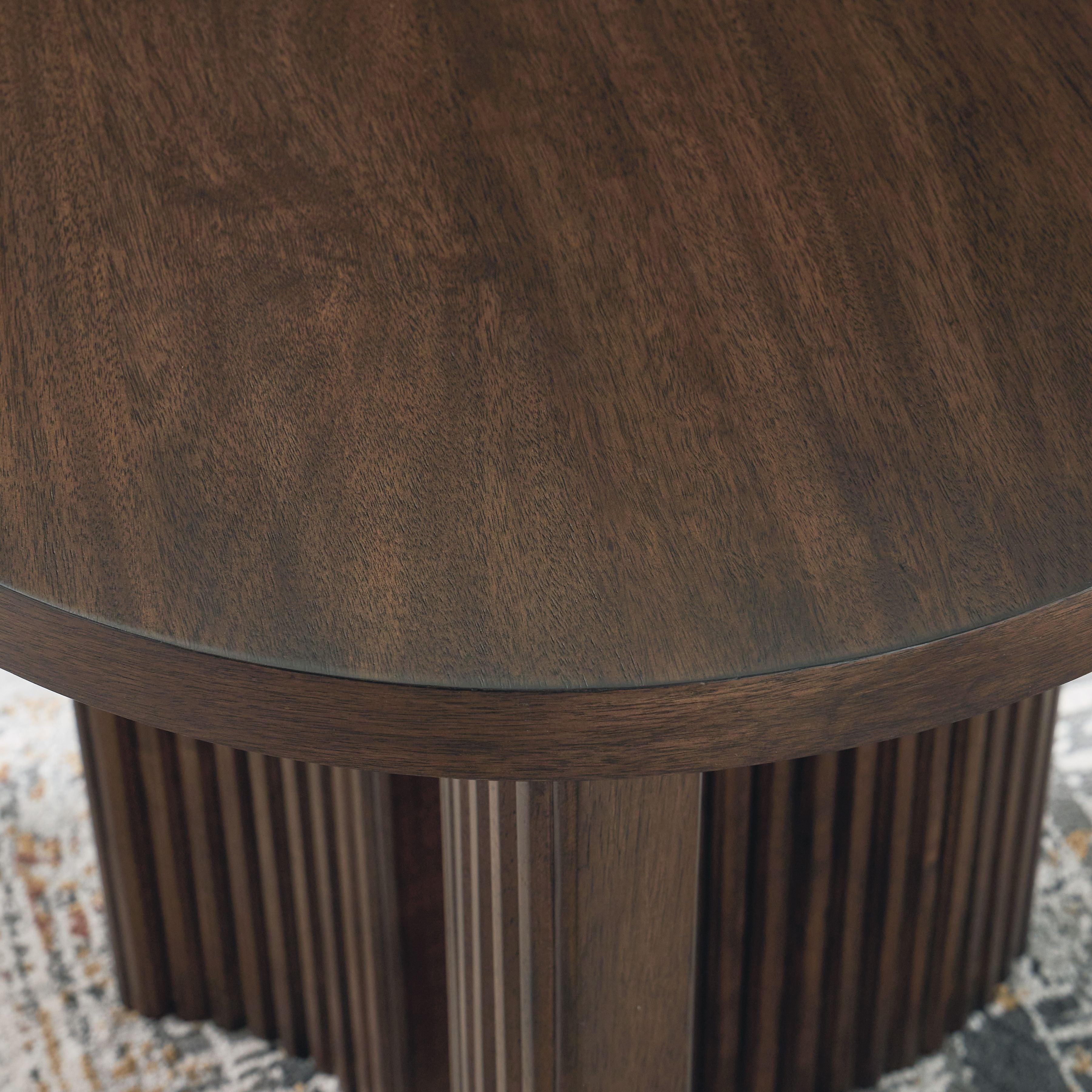 Signature Design by Ashley® - Korestone - Dark Brown - Round End Table - 5th Avenue Furniture