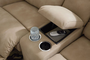 Next-Gen DuraPella Sand 6-piece console with hidden storage and two cup holders