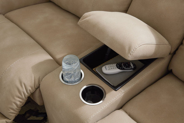 Next-Gen DuraPella Sand 6-piece console with hidden storage and two cup holders