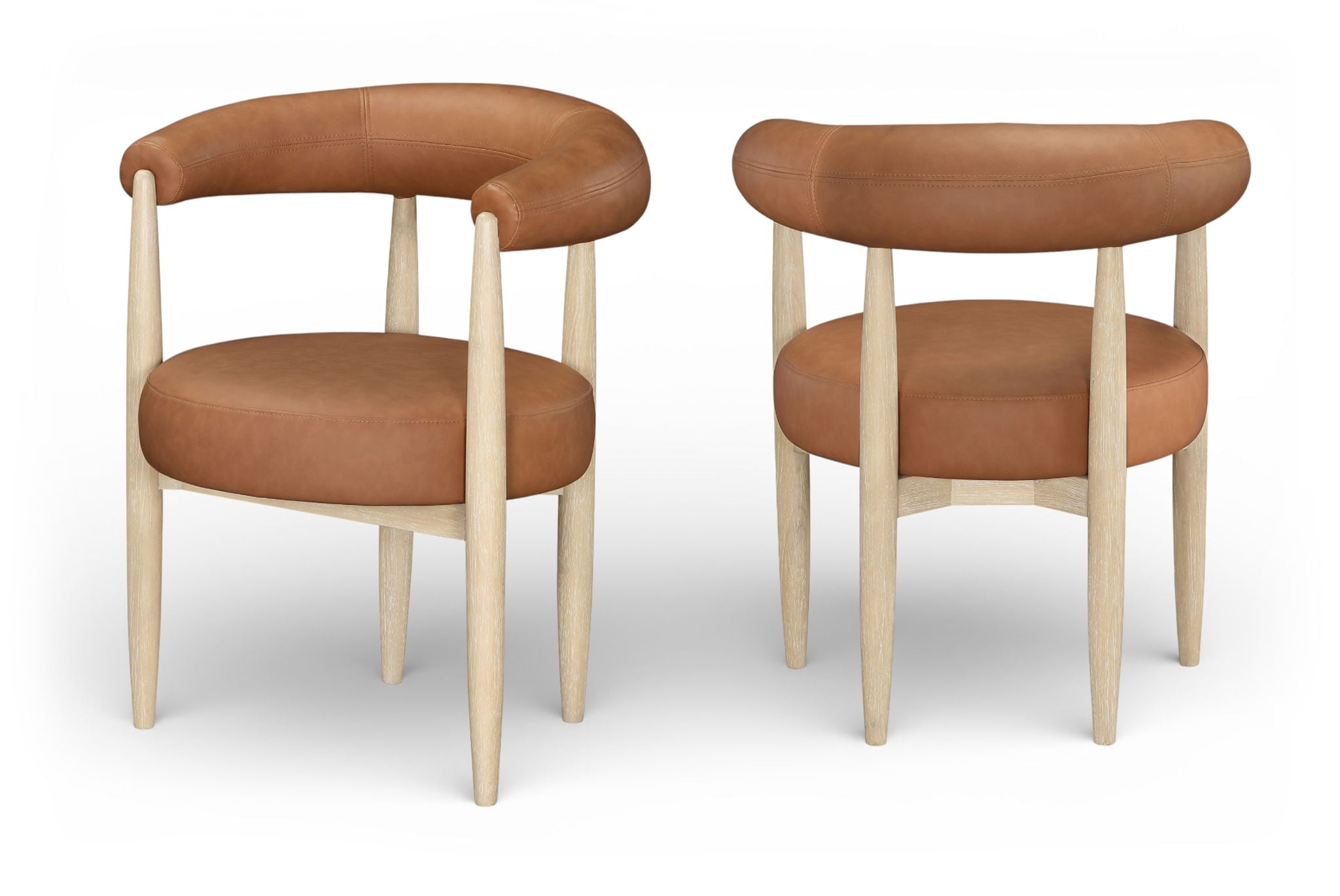 Sable - Vegan Leather Upholstered Dining Chair (Set of 2) - Painted Natural Base