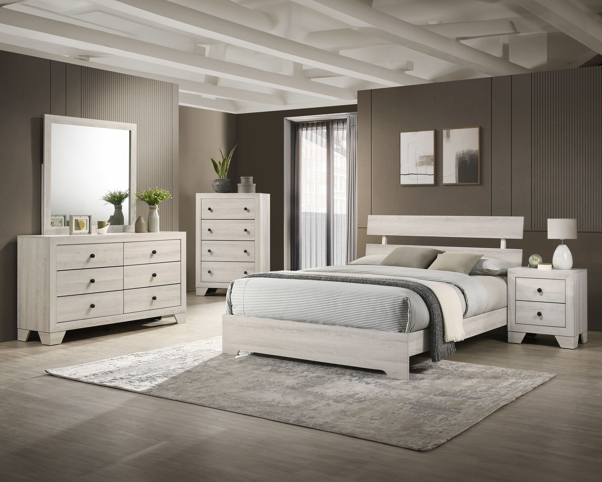 Atticus White - 5pc Bedroom Set
