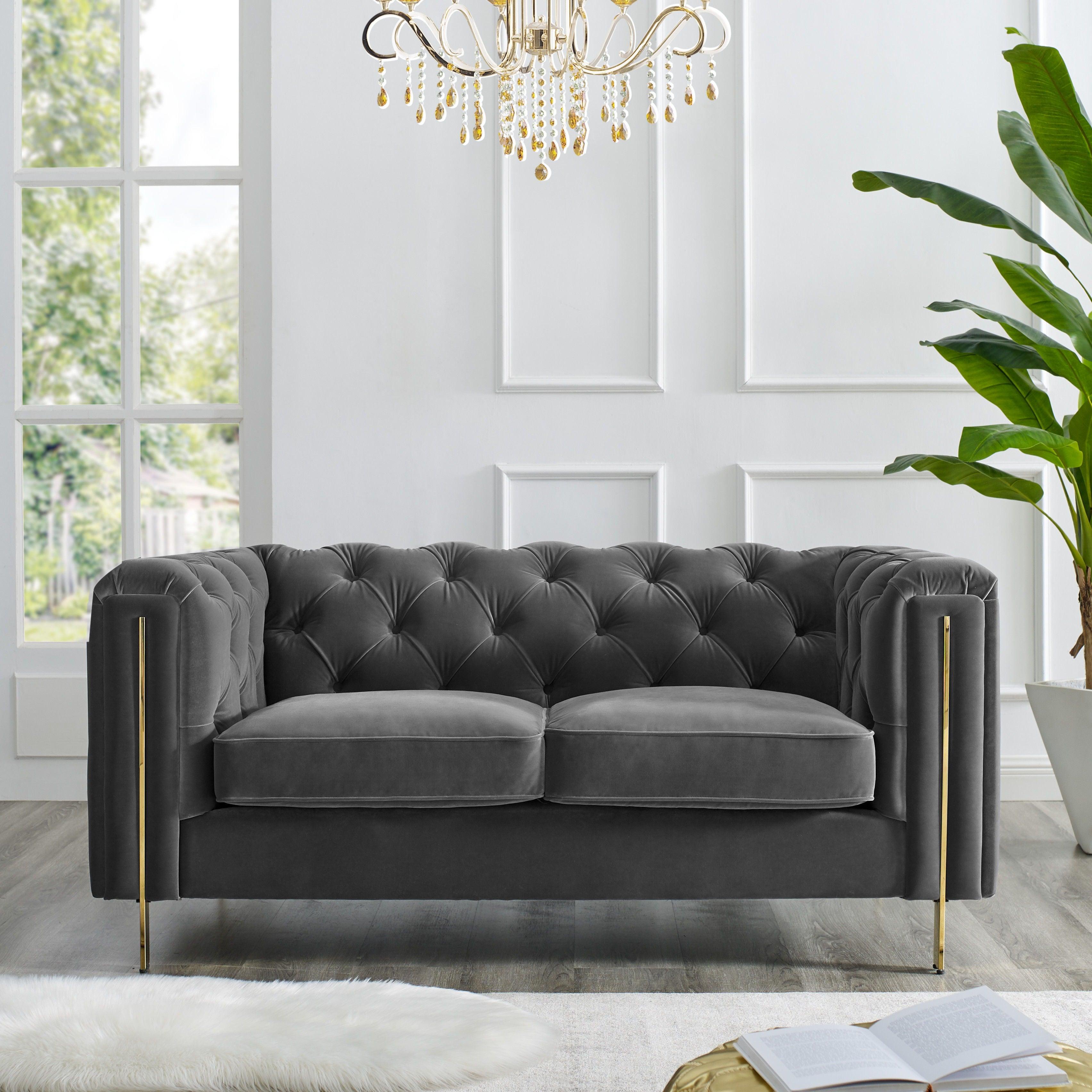 Steve Silver Furniture - Charlene - Velvet Sofa And Loveseat - 5th Avenue Furniture