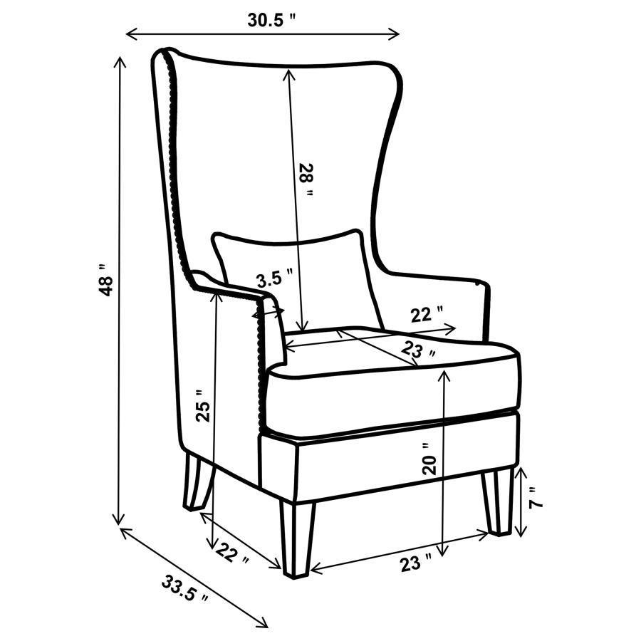 Coaster Fine Furniture - Pippin - Upholstered Wingback Accent Chair - Latte - 5th Avenue Furniture