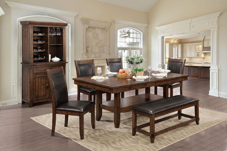 Furniture of America - Meagan - Dining Table - Brown Cherry / Espresso - 5th Avenue Furniture