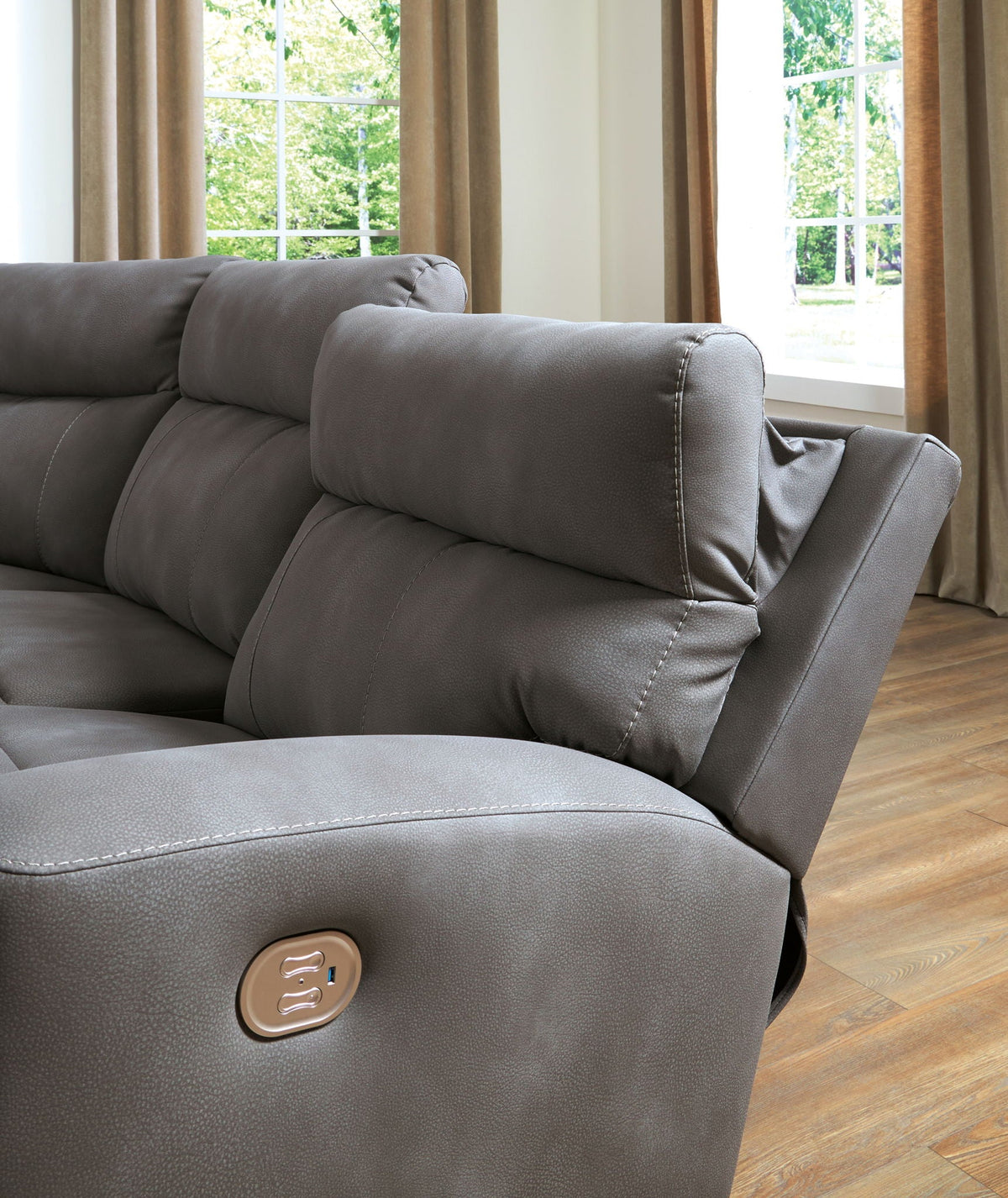 Next-Gen DuraPella Slate adjustable headrest and outside power controls