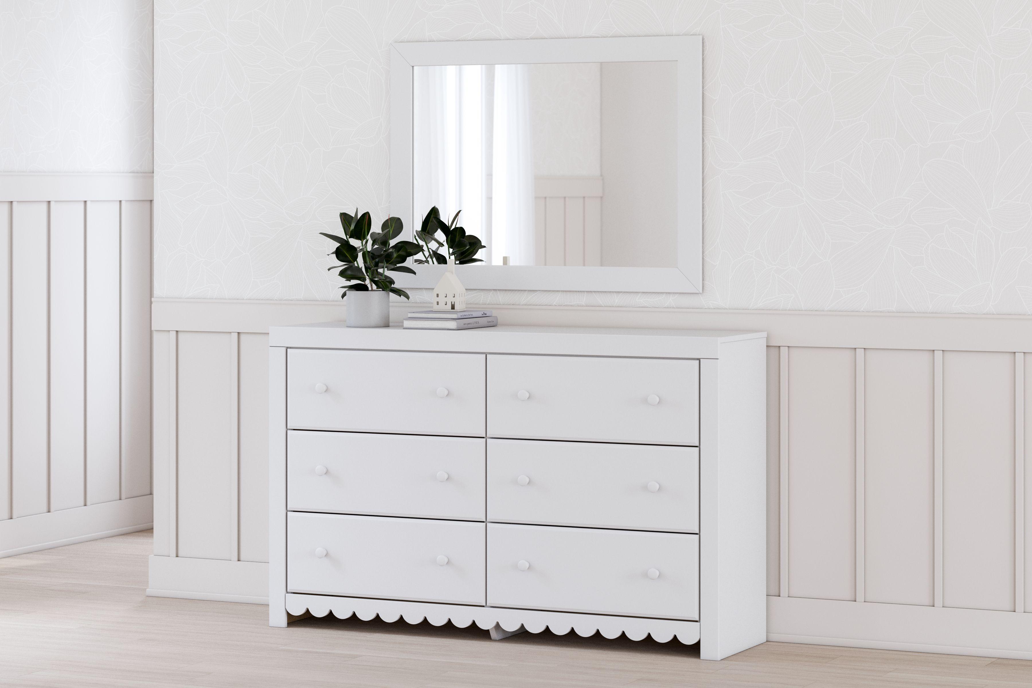 Signature Design by Ashley® - Mollviney - White - Dresser And Mirror - 5th Avenue Furniture