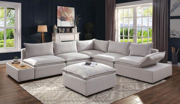 Furniture of America - Arlene - Ottoman - Light Gray - 5th Avenue Furniture