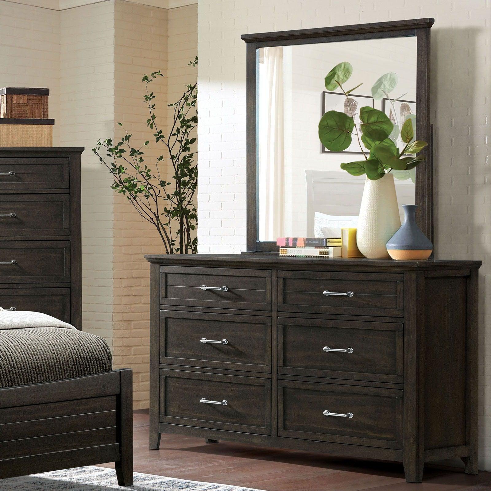 Furniture of America - Alaina - Dresser With Support Rail - Walnut - 5th Avenue Furniture