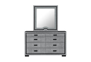 Isabella - 5pc King Complete Bedroom Set (Queen Bed Group With LED, TV Lift, Bluetooth Speaker And Fireplace Crystal) - Gray