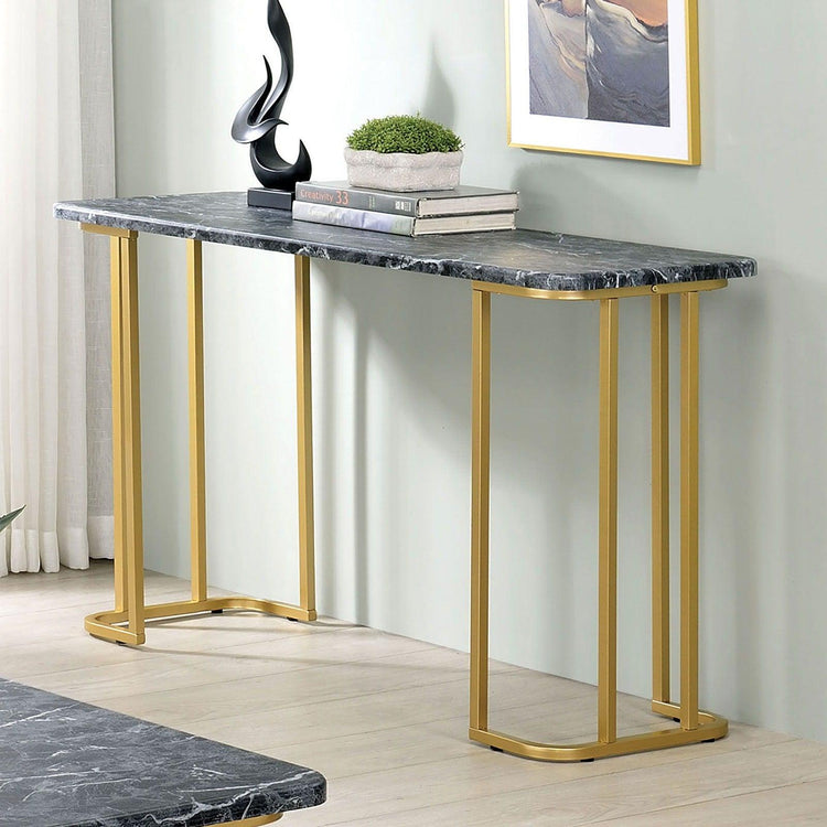 Furniture of America - Calista - Sofa Table - Gold / Black - 5th Avenue Furniture