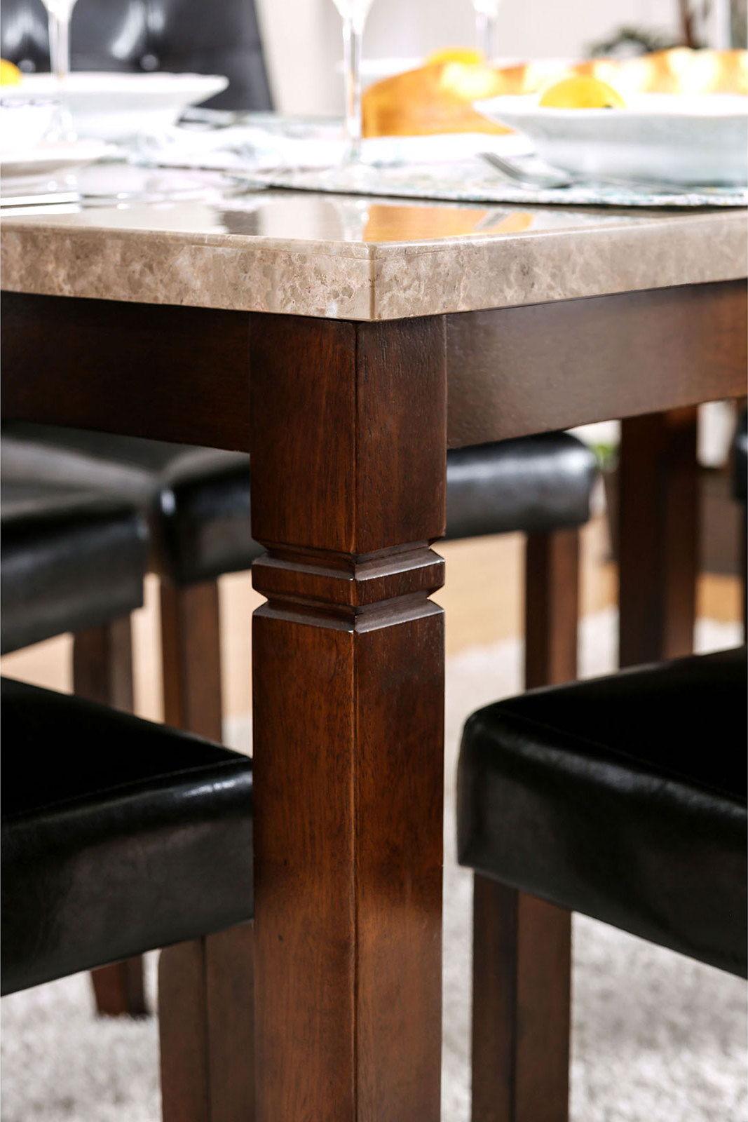 Furniture of America - Marstone - Dining Table - Brown Cherry / Black - 5th Avenue Furniture