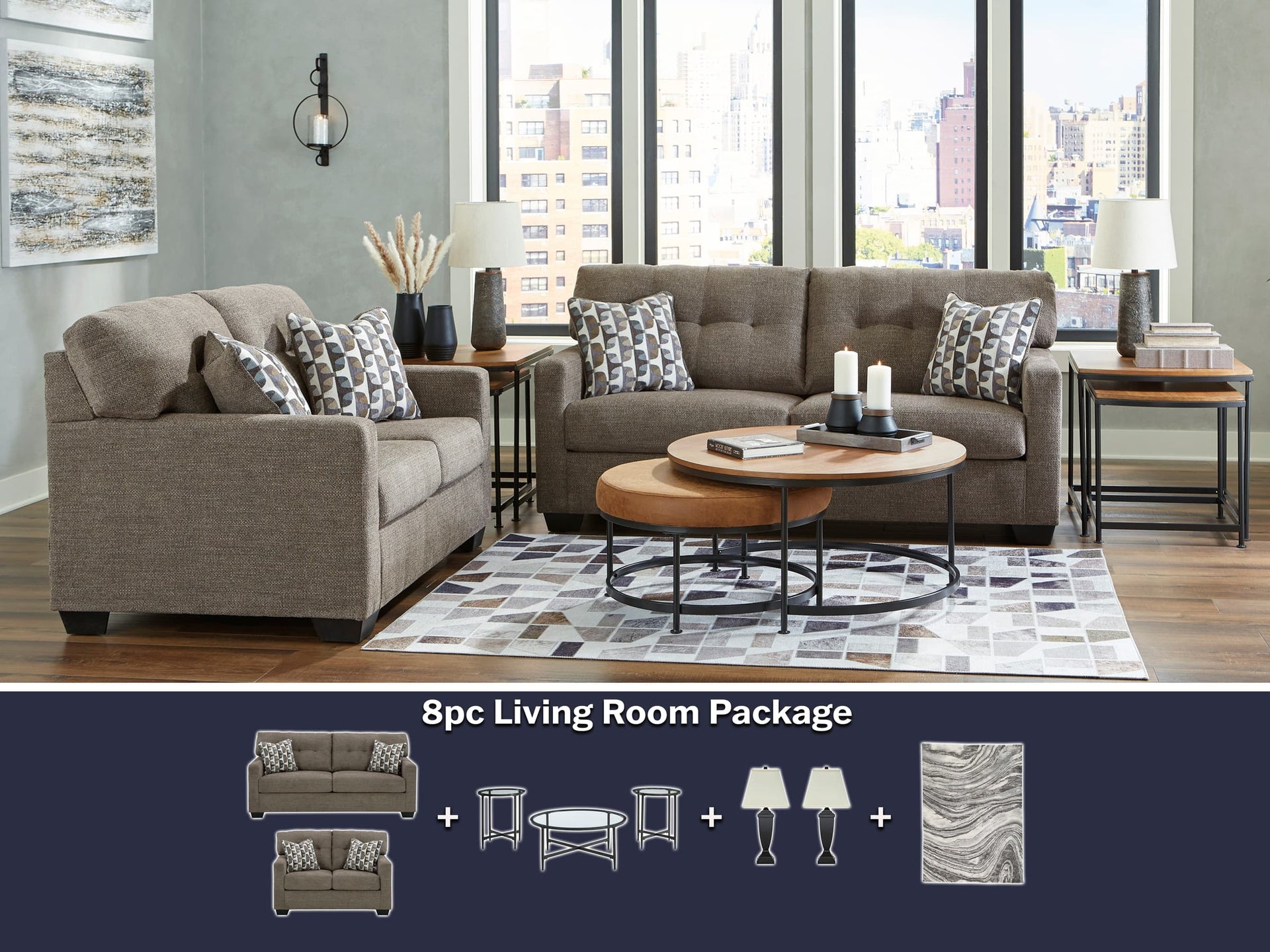 Mahoney 8pc Living Room Package