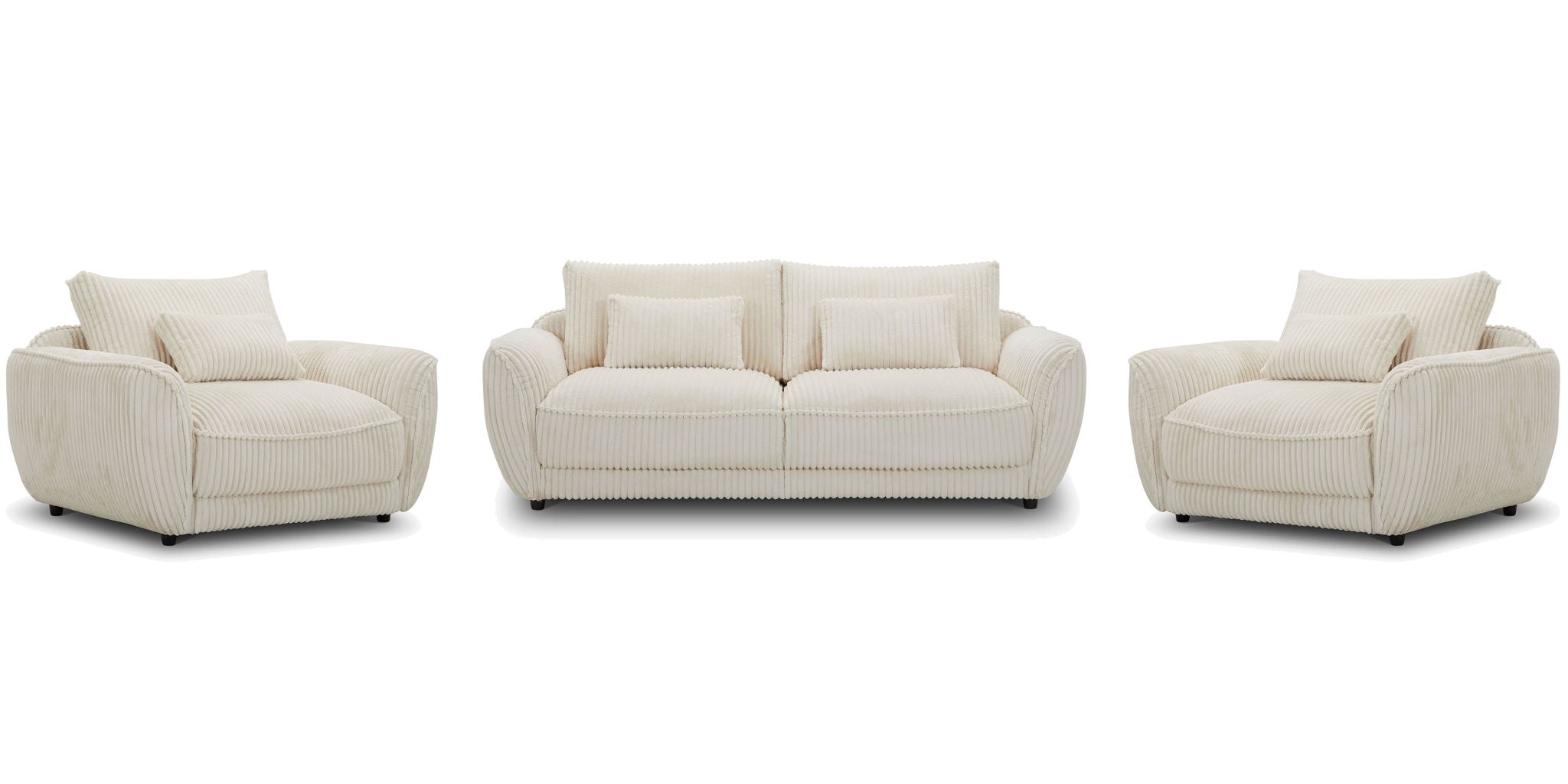 Utopia - Sofa And 2 Chair And Half - Mega Ivory